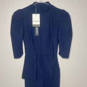 Chiara Boni Midnight Blue Structured Jumpsuit Women’s Size 4